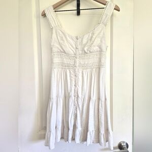 Mahina White button-down baby doll dress
